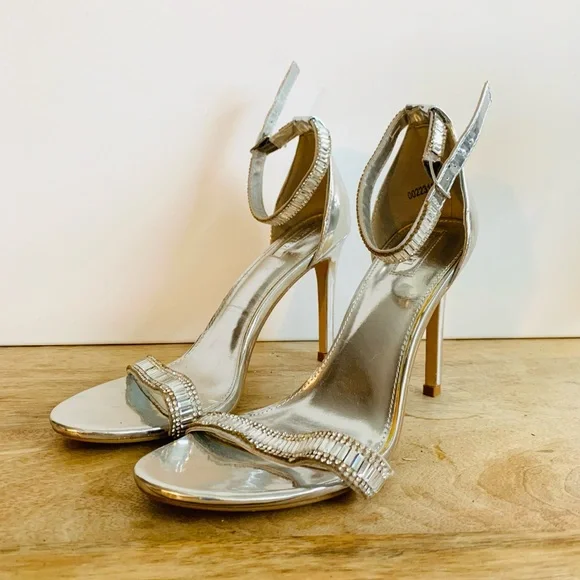 Forever 21 Metallic Rhinestone Heels